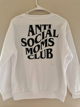 Load image into Gallery viewer, (Medium) White Antisocial Moms Club Crewneck