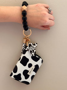 Cowprint Wristlet Keychain